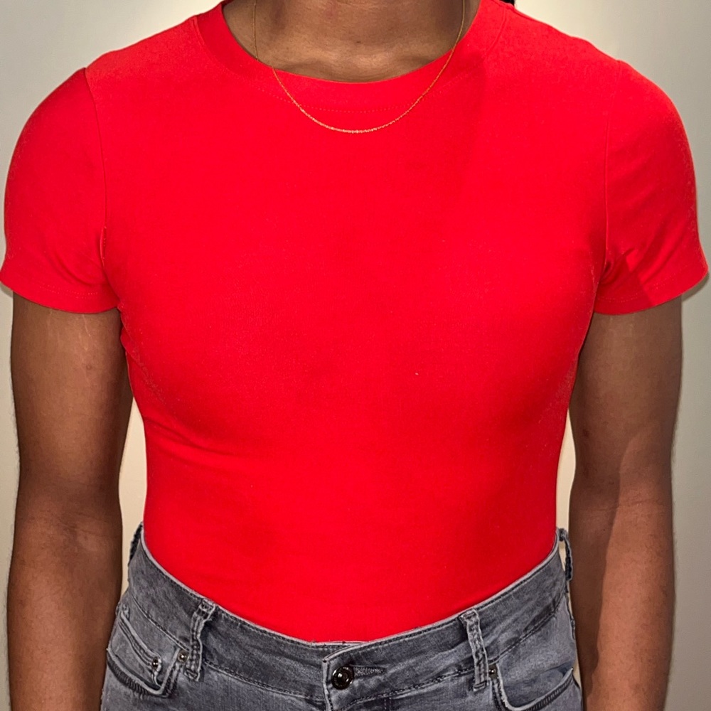 Red Short Sleeve Bodysuit